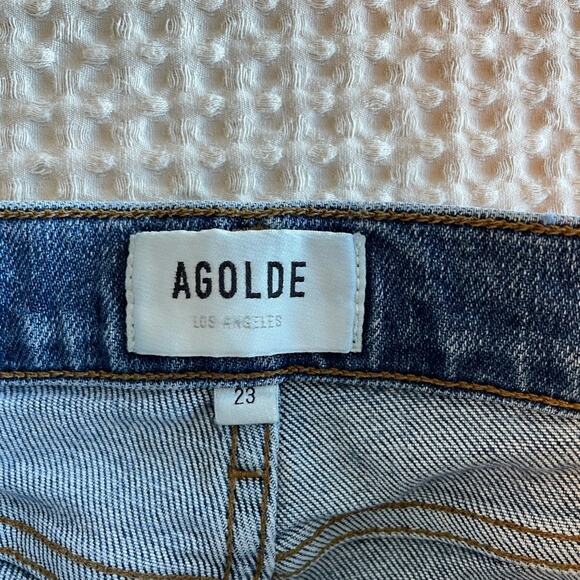 AGOLDE Women's Nico High Rise Mid Wash Straight Leg Jean Size 23 - Picture 7 of 10